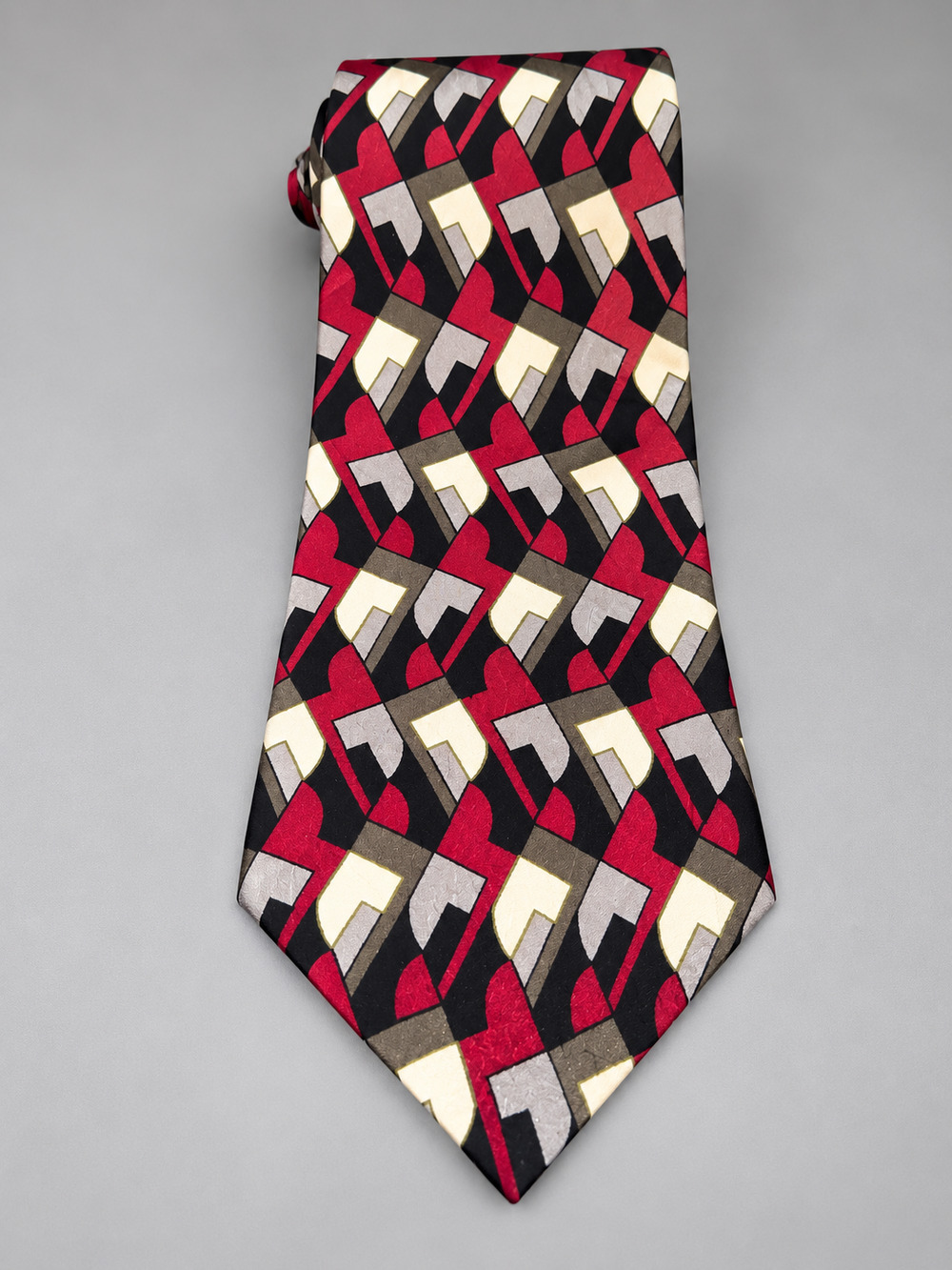 Vintage Oscar de la Renta 100% Silk Men’s Tie Geometric Abstract Necktie